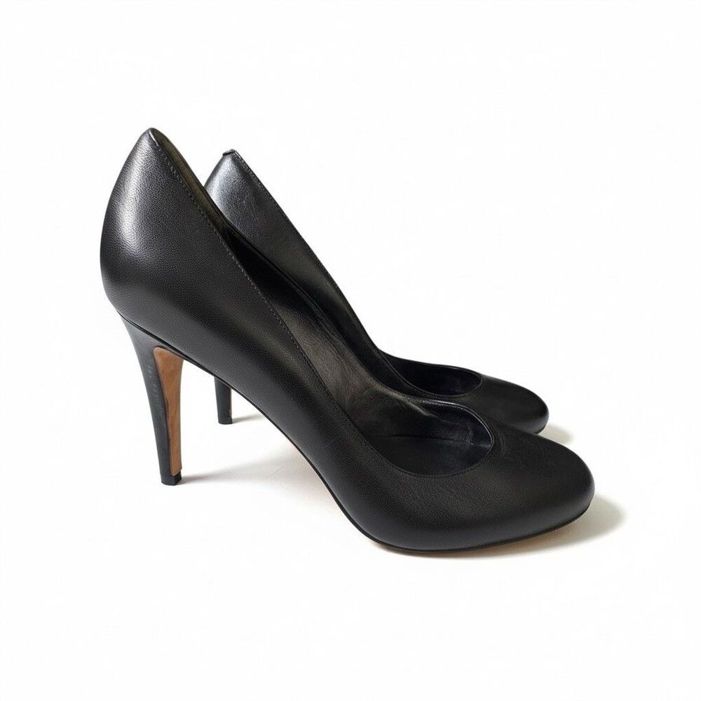 Cole Haan Women Comfort Shoes  Black Leather Pump Heels Size 9 1/2 M Round Toe